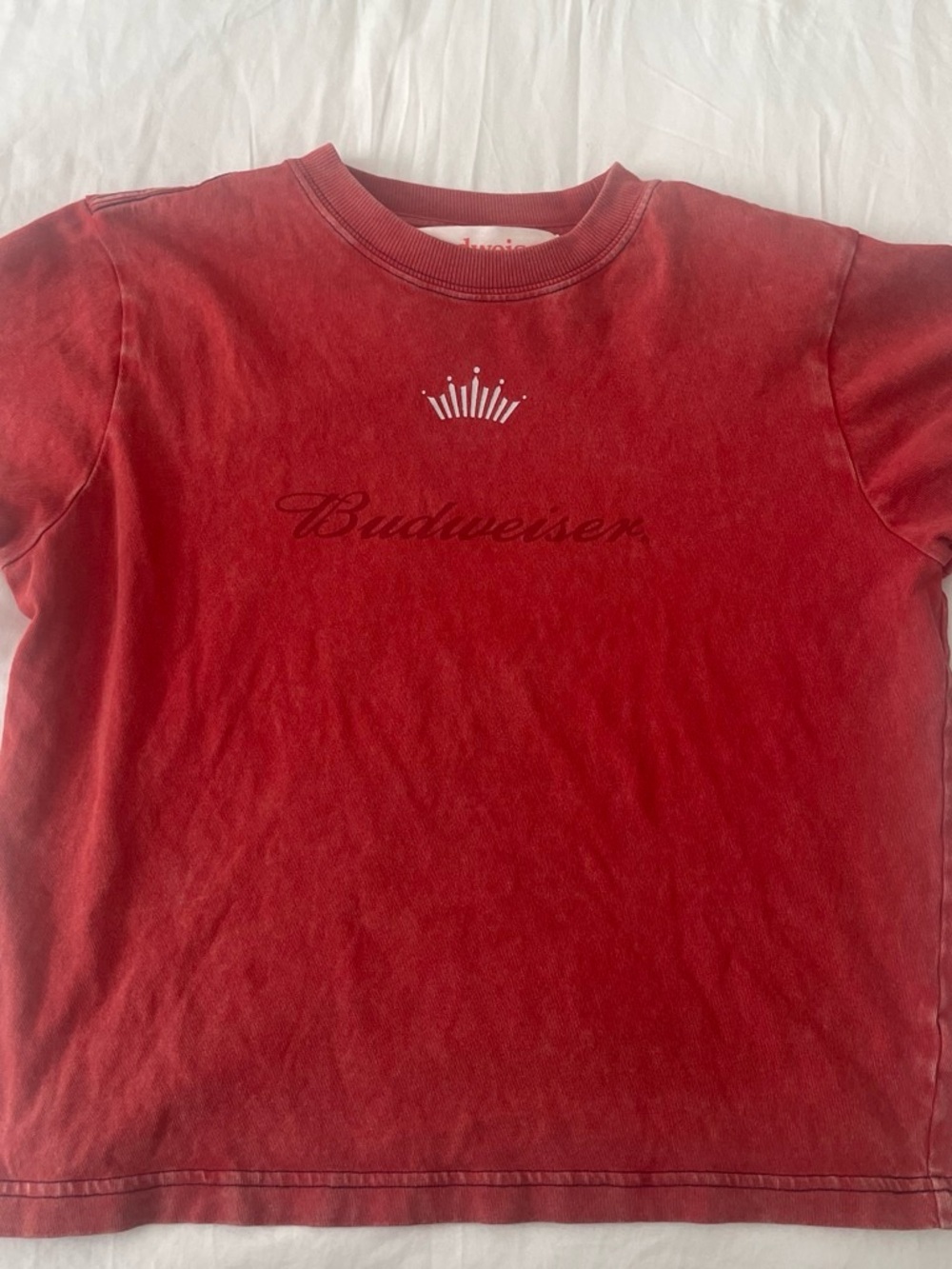 Budweiser Red Short‑Sleeve Kids Tee with Crown Logo